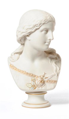 Lot 56 - A Copeland Parian Crystal Palace Art Union Bust of Love, circa 1870, by Raffaele Monte, with...