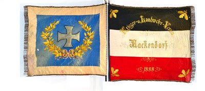 Lot 210 - An Imperial German Mackenforf/Grasleben Veterans and Reservists Banner, one side made up of...