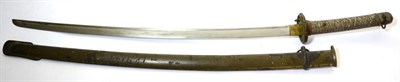 Lot 234 - A Second World War Type 95 Japanese NCO's Katana, with 67 cm single edge blade numbered 28788,...