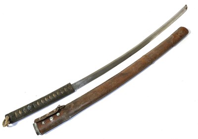 Lot 246 - A Showa Japanese Katana, with 70cm blade, the tang signed on each side, lacking habaki and...