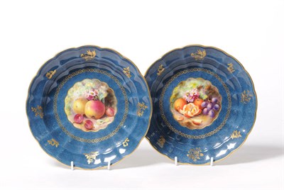 Lot 62 - A Matched Pair of Royal Worcester Porcelain Circular Dishes, 1910 and 1912, painted by Harry Martin