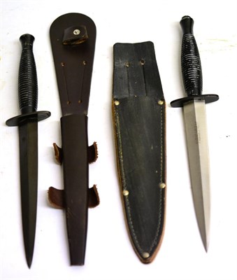 Lot 277 - A Third Pattern Commando Knife, with blackened finish, the underside of the crossguard stamped with