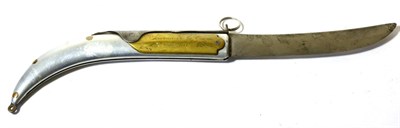 Lot 286 - A First World War French Souvenir Folding Knife, with locking blade, the alloy grip mounted with an