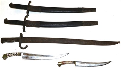 Lot 294 - Three Bayonets, comprising a British 1856 Pattern example, the blade stamped ";Chavasse"; and...