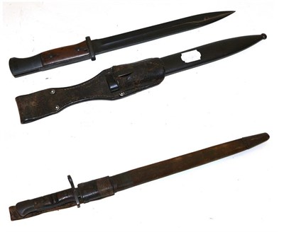 Lot 297 - A German Third Reich 98/05 Bayonet, the blued steel blade stamped 41ffc and 210 at the ricasso, the