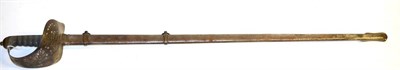 Lot 303 - An Edward VII 1897 Pattern Infantry Officer's Dress Sword, the part-fullered, single edge...