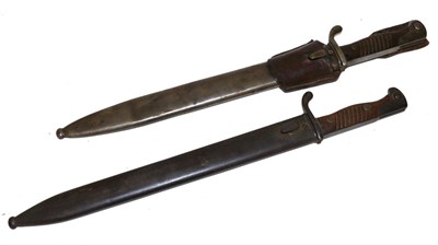 Lot 306 - A German 98/05 Butcher Bayonet, second pattern, with saw back blade, the ricasso stamped...