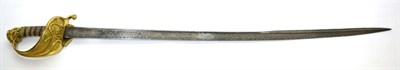 Lot 331 - A Victorian 1827 Pattern Naval Officer's Sword, the 74cm quill back steel blade bearing traces...