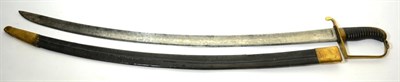 Lot 334 - An 1800 Pattern Type Cavalry Sword, with 81cm plain single edge fullered broad steel blade,...