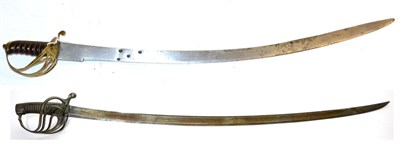 Lot 343 - A 19th Century Continental Cavalry Trooper's Sword, the 92cm single edge curved fullered steel...