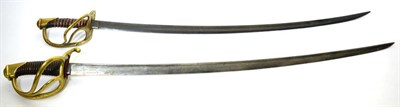 Lot 346 - A 19th Century French Cavalry Trooper's Sword, the 92cm single edge pipe back steel blade with...