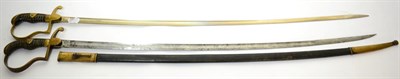 Lot 350 - A Late 19th Century Prussian Officer's Sword, the 83cm single edge fullered steel blade etched with