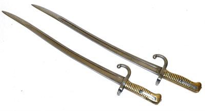 Lot 363 - A French Model 1866 Chassepot Yataghan Bayonet, stamped, ";W.R. Kirschbaum";, and another, similar