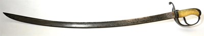 Lot 368 - A Late George III Cavalry Officer's Sword, possibly a militia example, the curved, single edge,...