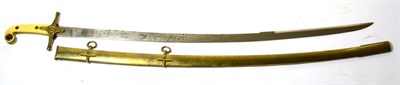 Lot 390 - A Copy of a General Officer's Mameluke Sword, with ivorine grip scales and brass scabbard