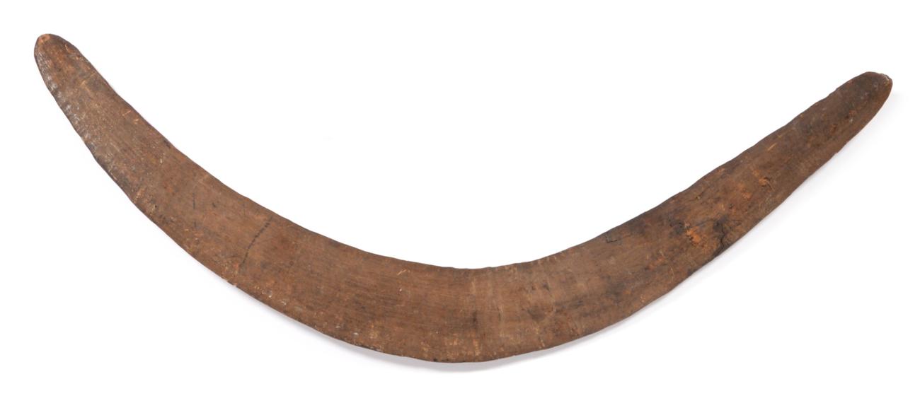 Lot 401 - An Early 19th Century Australian Aboriginal War Boomerang, of unusual wide design with slightly...