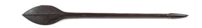 Lot 409 - A Mid 19th Century Solomon Islands Paddle Club, of rich dark patinated wood, the leaf shape...