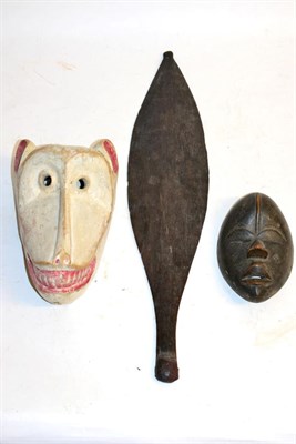 Lot 438 - An Australian Aborigine Woomara (Spear Thrower), of flattened leaf shape, the handle bearing traces