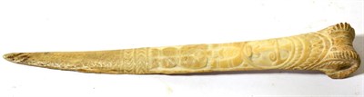 Lot 456 - A Highlands Bone Dagger, Papua New Guinea, made from the leg bone of a cassowary bird, carved...