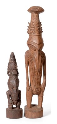 Lot 464 - Two Early 20th Century Sepik River Spirit/Ancestor Figures, Papua New Guinea, each of light...