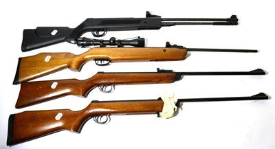 Lot 485 - PURCHASER MUST BE 18 YEARS OF AGE OR OVER Four Various Air Rifles, comprising a BSA Meteor .22...