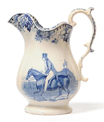 Lot 85 - A Staffordshire Pottery Jug, commemorating Sir Robert Peel,  circa 1850, of fluted baluster...