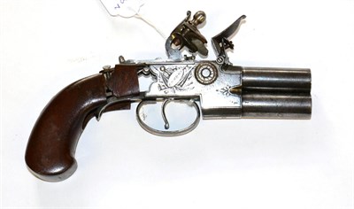 Lot 499 - An Early 19th Century Over and Under Tap Action Flintlock Pistol, by Spencer, London, with 4.3...