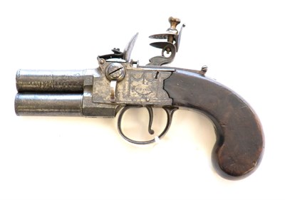 Lot 506 - A Late 18th Century Flintlock Tap Action Over and Under Double Barrel Pocket Pistol by P Bond,...