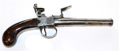 Lot 508 - A Late 18th Century Flintlock Greatcoat Pistol by W Henshaw, Strand, London, the 10cm turn-off...