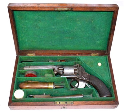 Lot 516 - A Webley Bentley Type 80 Bore Five Shot Percussion Self Cocking  Revolver, the 12.5cm octagonal...