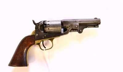 Lot 517 - A Manhattan 36 Calibre `Navy Type' Series III Five Shot Percussion Revolver, with 10cm...