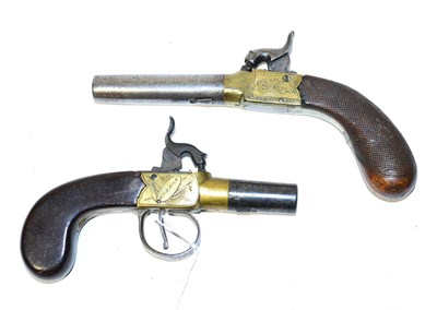 Lot 525 - A 19th Century Percussion Pocket Pistol, the 4cm steel turn-off barrel with Birmingham proof marks