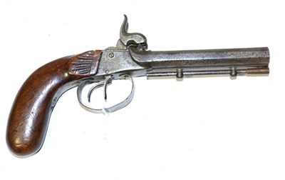 Lot 530 - A 19th Century Continental 54 Bore Side by Side Double Barrel Percussion Greatcoat Pistol, with...