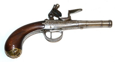 Lot 537 - An 18th Century ";Queen Anne"; Flintlock Pistol, the 6.5cm turn-off cannon barrel with...