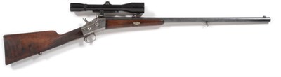 Lot 577 - A Swedish Husqvarna 12.7 Calibre Rolling Block Elk Rifle, the 75cm blued steel round barrel stamped