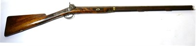 Lot 581 - A 19th Century Single Barrel Percussion Sporting Gun, the 75cm browned steel barrel octagonal...