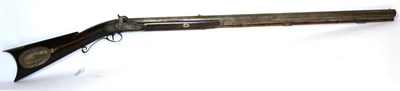 Lot 582 - A 19th Century American Percussion Long Rifle by E W Andrews, Cleveland, the 86.5cm octagonal steel