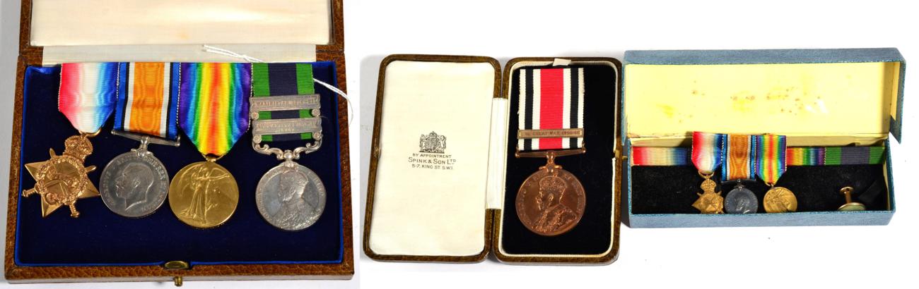 Lot 1 - A First World War Group of Four, comprising 1914-15 Star, British War Medal, Victory Medal and...