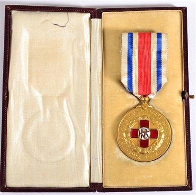 Lot 9 - Montenegro Red Cross Society, Voluntary War Service Medal, 1914-1917, gilt and enamel, original...
