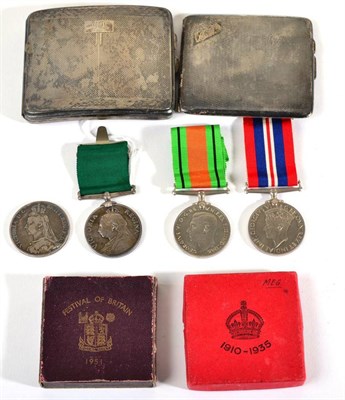 Lot 11 - A Small Collection of Medals, Coins and Medallions, comprising a Victoria Long Service and Good...