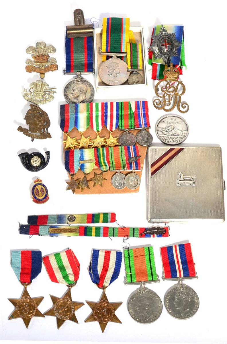 Lot 12 - Assorted Medals, Medallions and Cap Badges, including George VI Royal Naval Volunteer Reserve...