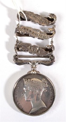 Lot 15 - A Crimea Medal, 1854, with three clasps ALMA, INKERMANN and SEBASTAPOL, awarded to 2ND...