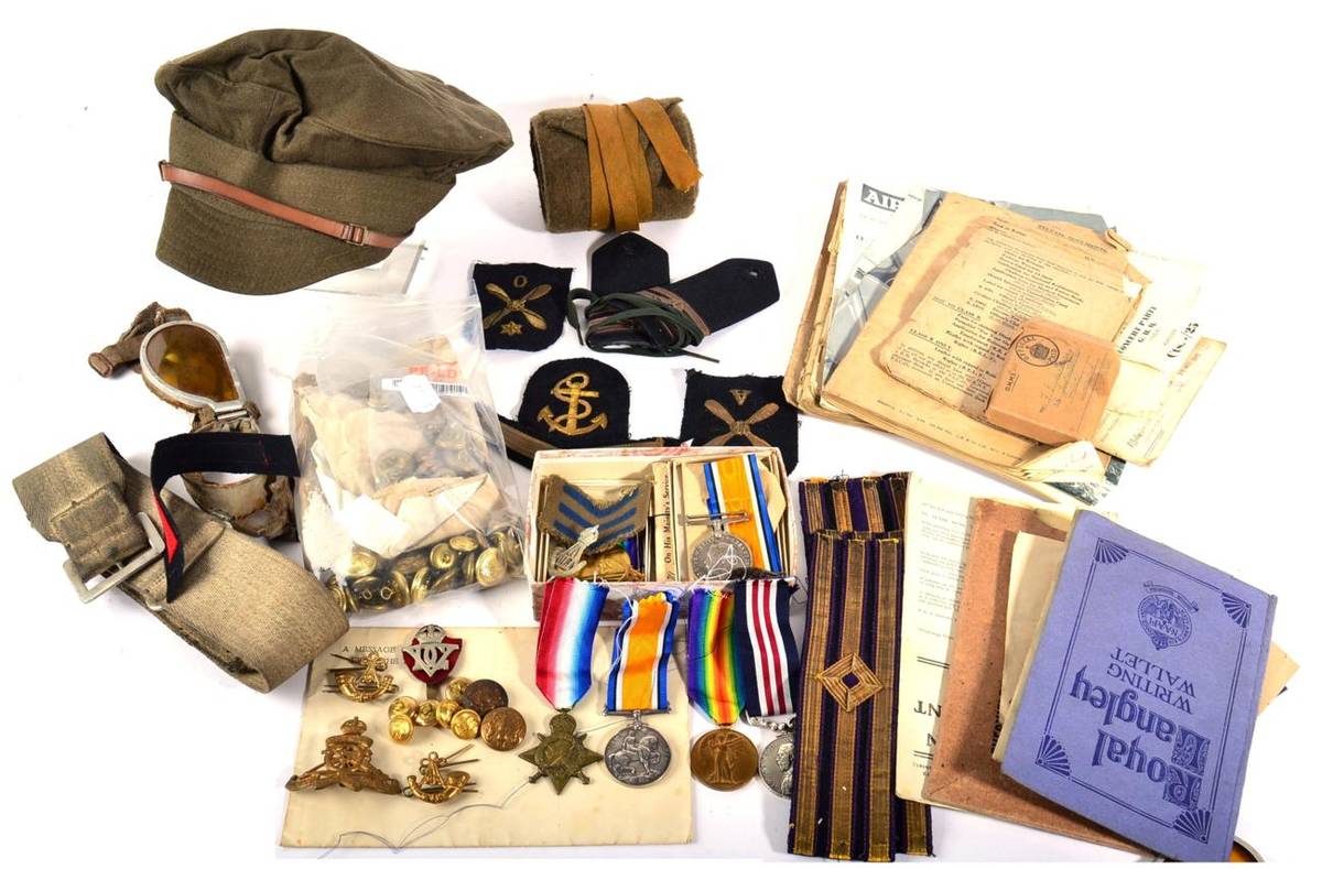 Lot 18 - A First/Second World War Family Group of Medals and Ephemera,  comprising British War Medal and...