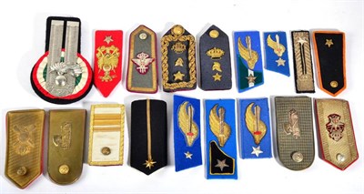 Lot 46 - A Collection of Eighteen Military Uniform Shoulder Boards, including various Second World War...