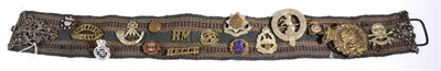 Lot 55 - A Victorian Rifle Volunteers Three Piece Pouch Belt Plate, in brass and silver coloured metal, with