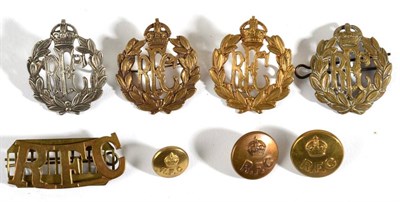 Lot 57 - A Collection of Royal Flying Corps Related Items, comprising a gold plated cap badge converted to a