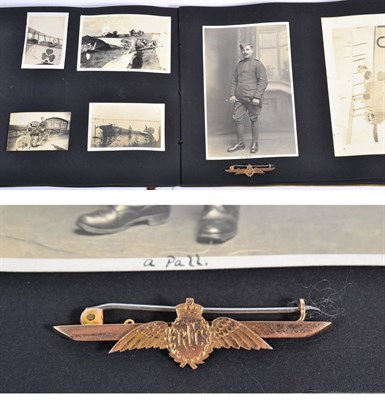 Lot 60 - A 9 ct. Gold R.F.C. Sweetheart Brooch, and an interesting album of approx. 80 snapshot...