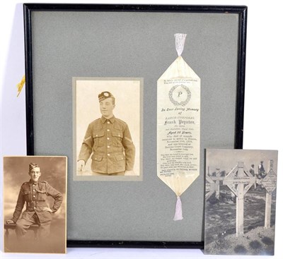 Lot 80 - First World War 2nd Battalion, Royal Scots Interest:- a portrait photograph of 23309 Lance Corporal