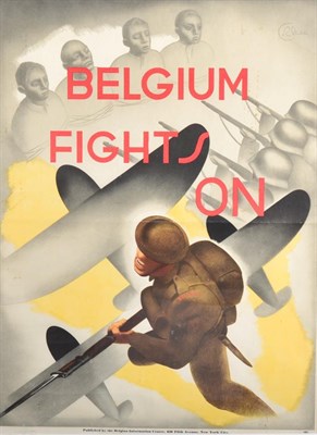 Lot 84 - A Second World War Poster, ";Belgium Flights On";, after a design by R. Sturbelle, pub. by The...