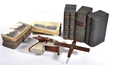 Lot 96 - A Stereoscopic Viewer and a Collection of Stereoscopic Cards, Mostly Military Subjects,...